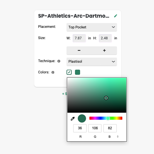 Customize color on an artwork
