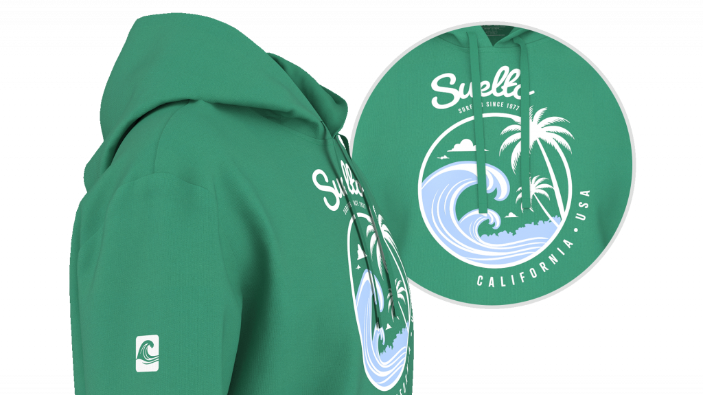 Suelto hoodie detail closeup