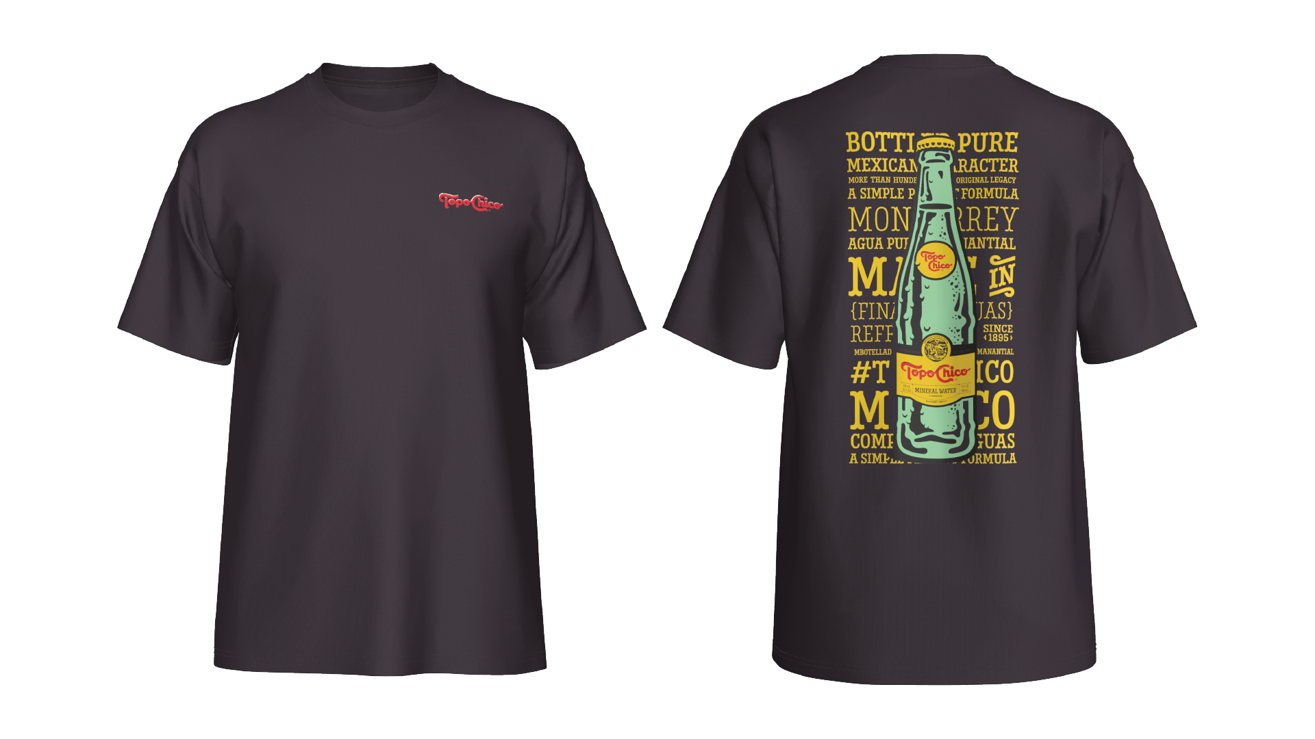 3D Mockup of Black Top Chico Chicas T-shirt