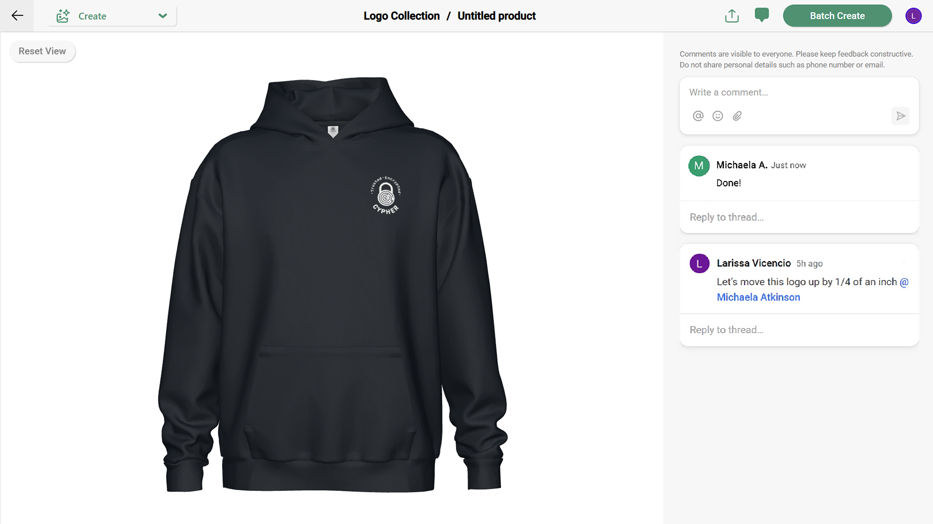 UX-Comments 3D apparel viewport with comments